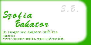 szofia bakator business card